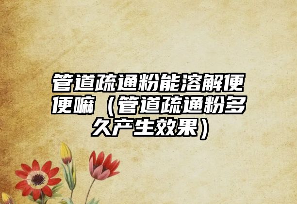 管道疏通粉能溶解便便嘛（管道疏通粉多久產(chǎn)生效果）