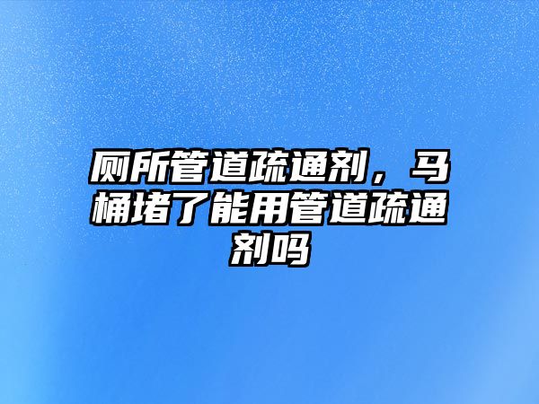 廁所管道疏通劑，馬桶堵了能用管道疏通劑嗎